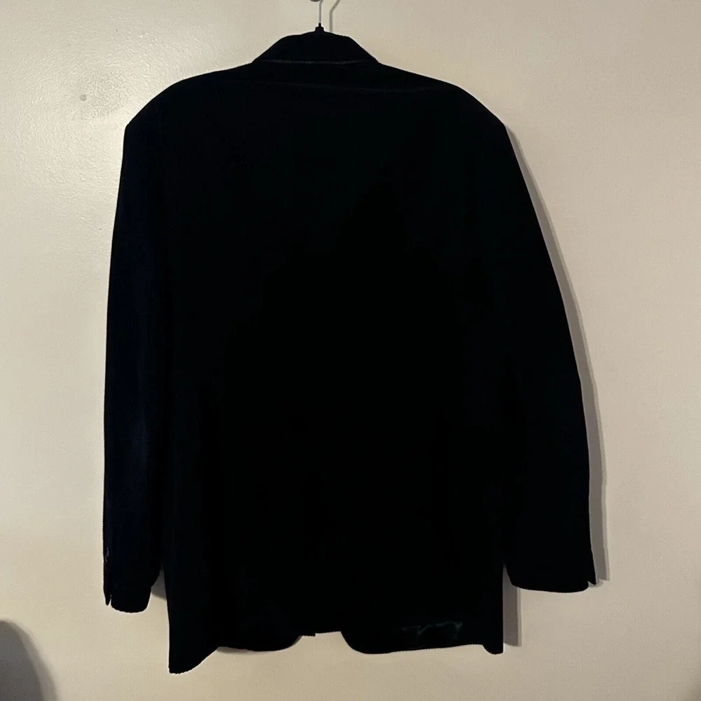 Banana Republic Black Mens Sports‎ Coat Curdoroy Blazer Pockets Size 44R *READ*